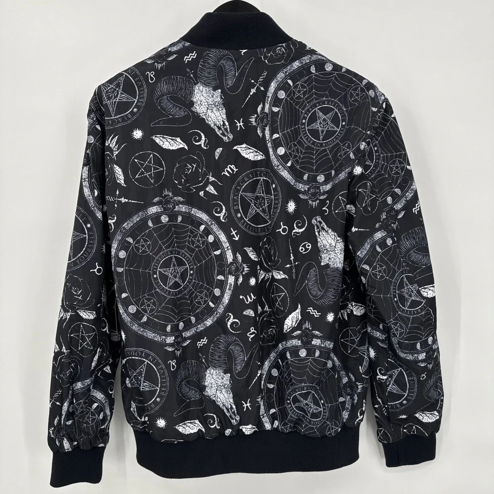 Blackcraft Cult Occult Skullcraft Lightweight Bomber Jacket AOP Dark Goth